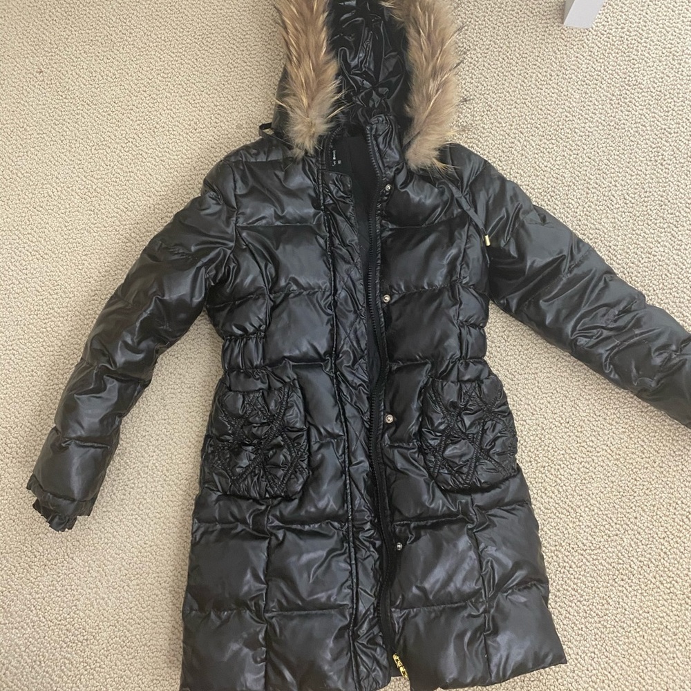 Black jacket parka for winter